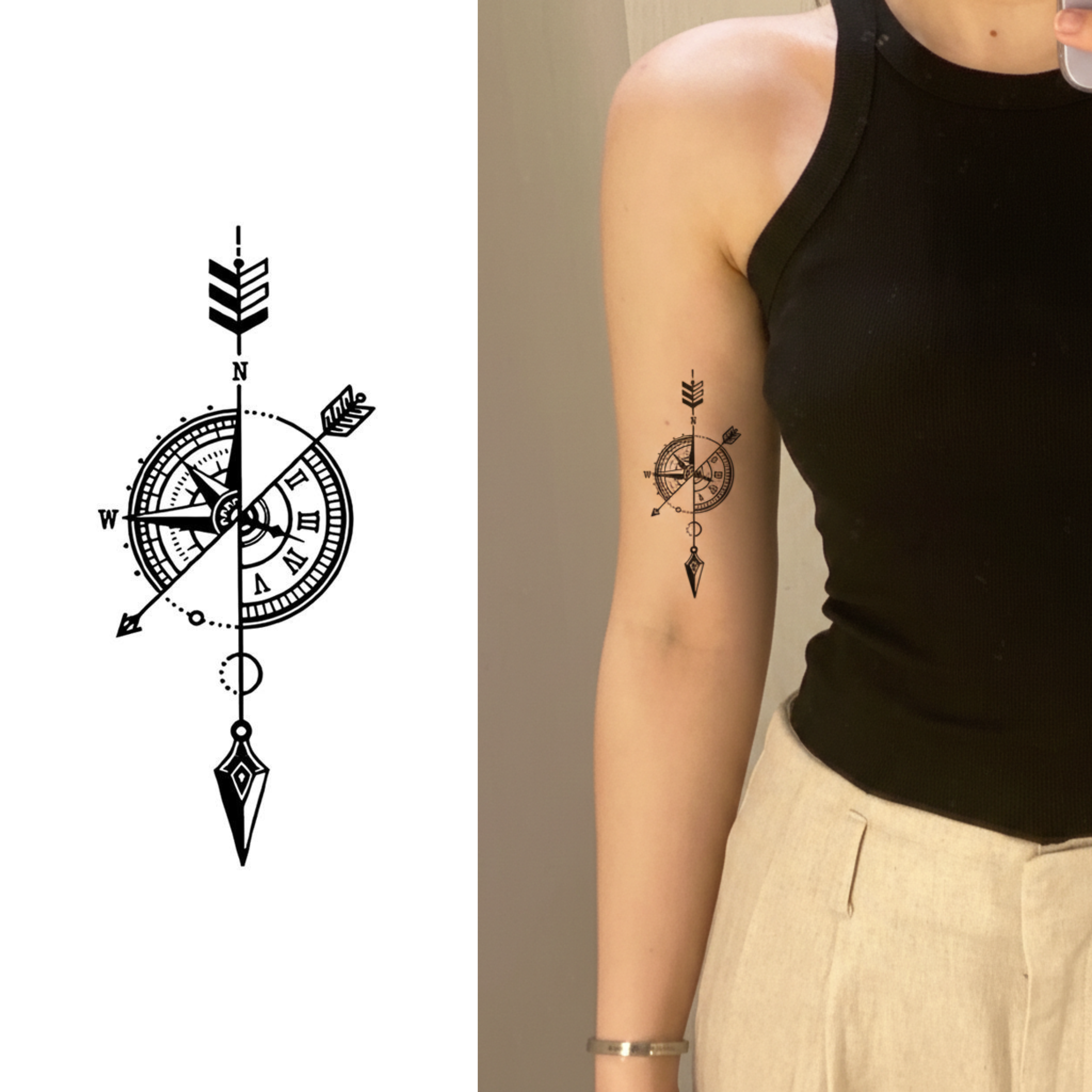 Brújula – Tatuaje Semi Permanente