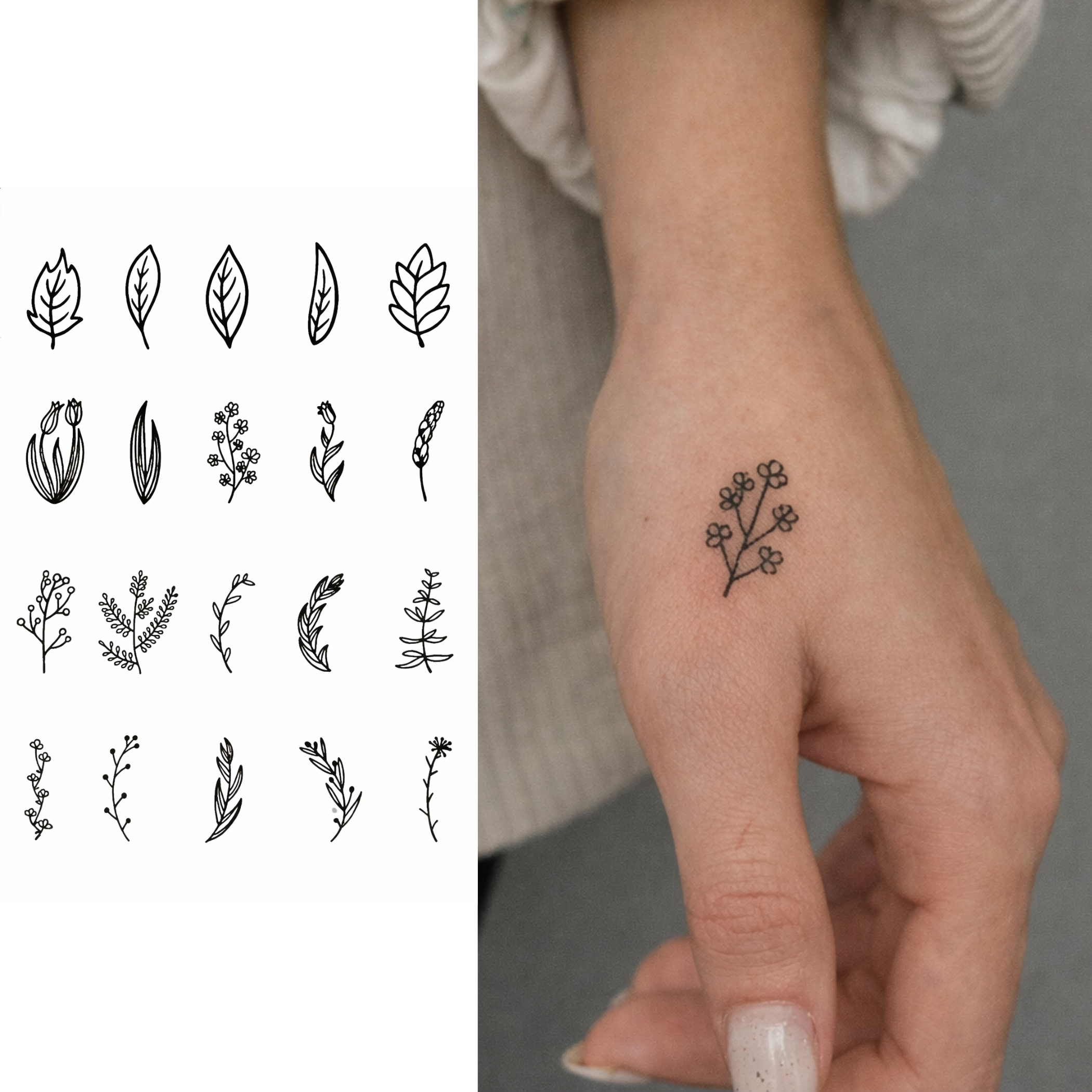 (20 tatuajes) Plantas – Tatuaje Semi Permanente