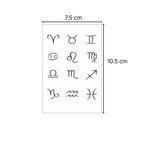 (12 tatuajes) Símbolos Zodiacales – Tatuaje Semi Permanente