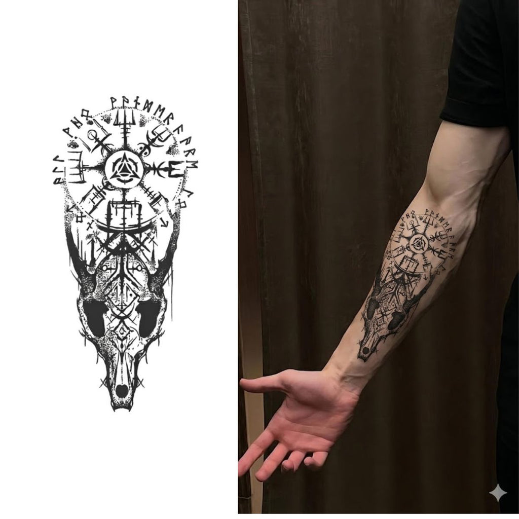 Brújula Vikinga – Tatuaje Semi Permanente